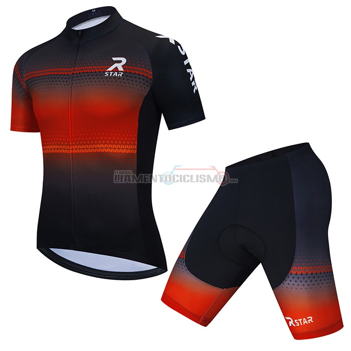 Abbigliamento Ciclismo R Star Manica Corta 2021 Nero Arancione